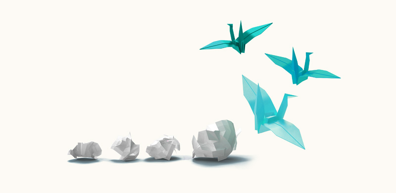 Vom Papierkneuel zum Vogel